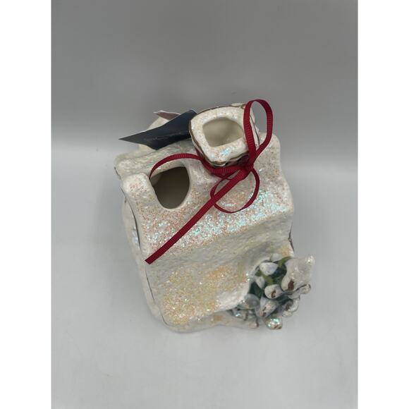 2015 Heather Goldminc Christmas Village Snow Cottage Tea Light Candle Holder - Picture 9 of 12